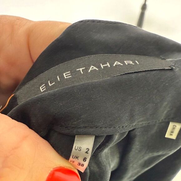Elie Tahari black 100% silk aline knee length skirt - Picture 8 of 8